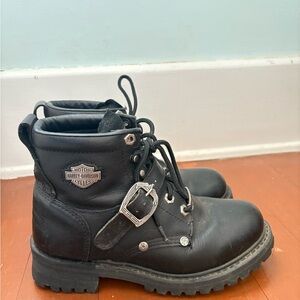 Harley-Davidson Black Leather Ankle Boots